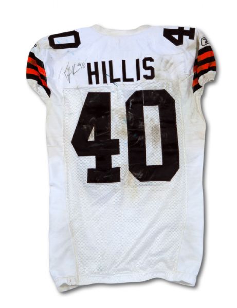 2010 PEYTON HILLIS AUTOGRAPHED CLEVELAND BROWNS GAME WORN JERSEY (DELBERT MICKEL COLLECTION)