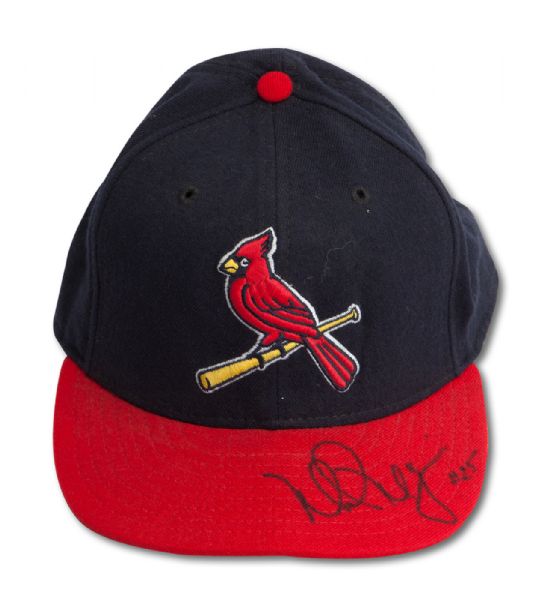 MARK MCGWIRE AUTOGRAPHED ST. LOUIS CARDINALS "SUNDAY" GAME WORN CAP (DELBERT MICKEL COLLECTION)