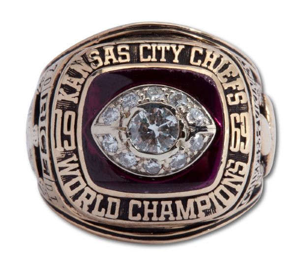 1969 KANSAS CITY CHIEFS SUPER BOWL IV CHAMPIONSHIP RING PRESENTED TO PLAYER ANDY RICE (RICE LOA)