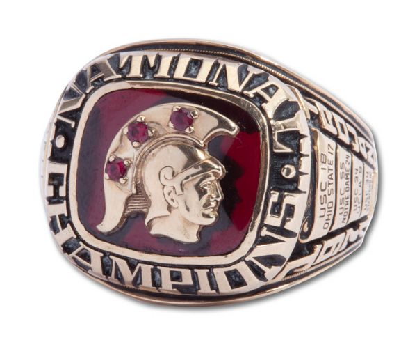 RICKY BELL 1974-75 USC TROJANS FOOTBALL ROSE BOWL/NATIONAL CHAMPIONSHIP RING (NSM COLLECTION)