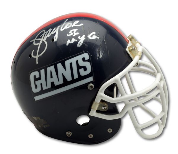 LATE 1980S LAWRENCE TAYLOR AUTOGRAPHED NEW YORK GIANTS GAME WORN HELMET