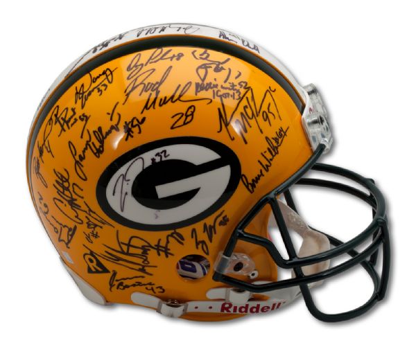 1996 GREEN BAY PACKERS SUPER BOWL XXXI CHAMPION TEAM SIGNED HELMET