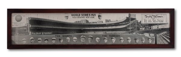 1921 WORLD SERIES NEW YORK GIANTS VS. NEW YORK YANKEES COMPOSITE PRINT FEATURING BABE RUTH