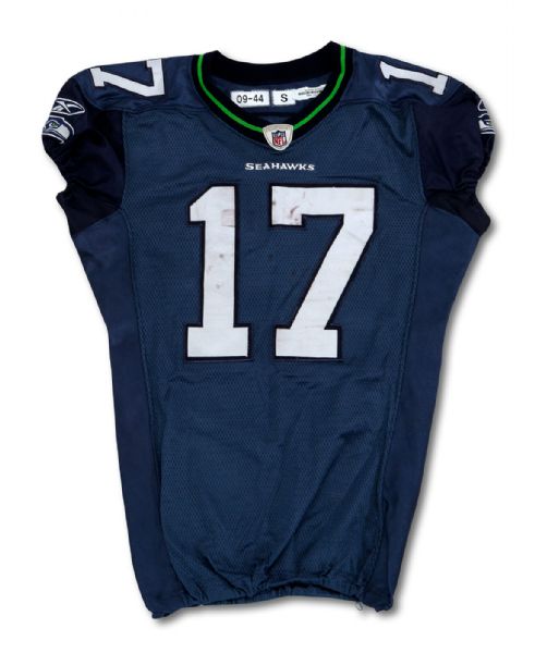 2010 MIKE WILLIAMS SEATTLE SEAHAWKS GAME WORN JERSEY (SEAHAWKS LOA, NSM COLLECTION)