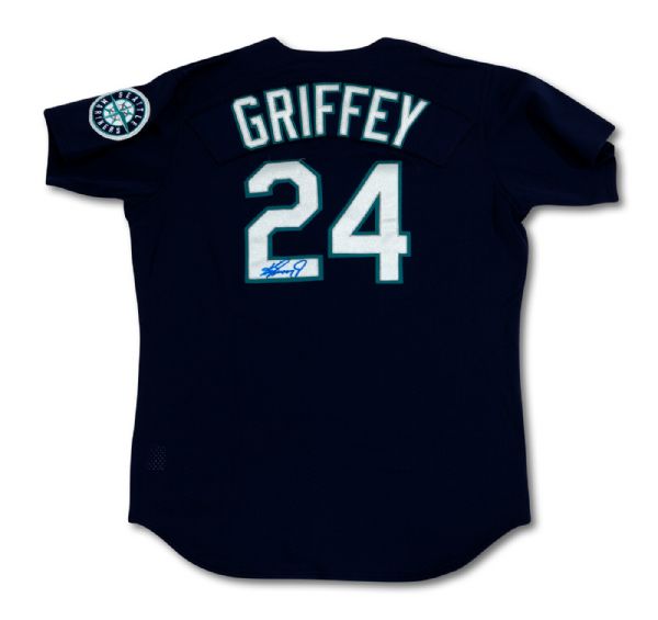 LATE 1990S KEN GRIFFEY JR. SEATTLE MARINERS AUTOGRAPHED GAME WORN HOME ALTERNATE JERSEY (GRIFFEY COA)