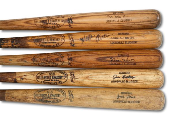 COLLECTION OF (5) GAME USED BATS FROM MEMBERS OF THE 1968 WORLD CHAMPION DETROIT TIGERS INCL. NORTHRUP, HORTON, BROWN, WERT AND PRICE (BILL RIDDELL COLLECTION)