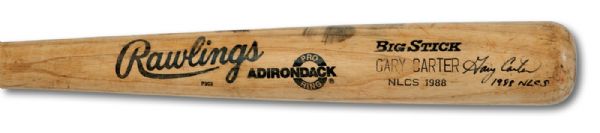 1988 NLCS GARY CARTER AUTOGRAPHED RAWLINGS PROFESSIONAL MODEL GAME USED BAT SPECIALLY PRODUCED FOR THE POSTSEASON (NSM COLLECTION) 