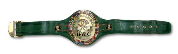 TERRIBLE TERRY NORRIS AUTOGRAPHED WBC LIGHT MIDDLEWEIGHT CHAMPIONSHIP BELT HELD DURING THREE SEPARATE TITLE REIGNS (NORRIS LOA)