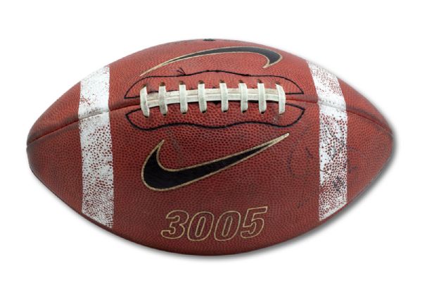 NOVEMBER 23, 2002 USC VS. UCLA GAME USED FOOTBALL (USC 52 - UCLA 21) AUTOGRAPHED BY 2002 HEISMAN TROPHY WINNER CARSON PALMER (NSM COLLECTION)
