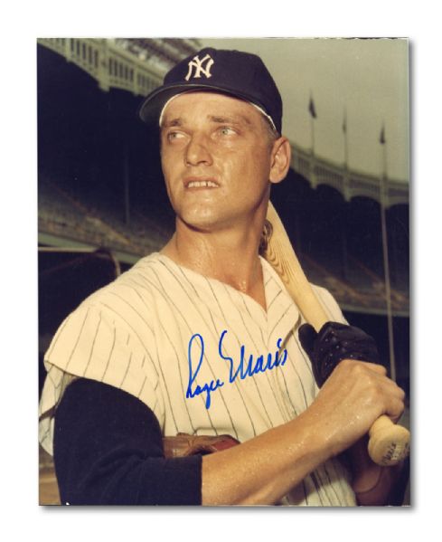ROGER MARIS AUTOGRAPHED 8" BY 10" PHOTOGRAPH