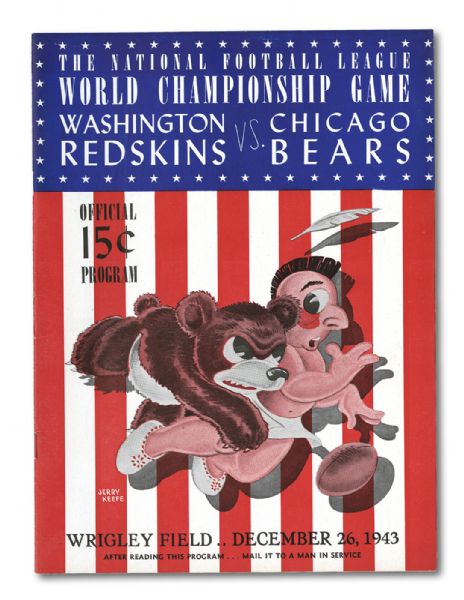 1943 NFL CHAMPIONSHIP GAME PROGRAM (WASHINGTON REDSKINS VS CHICAGO BEARS)