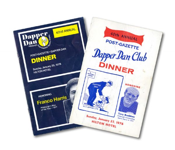 1976 AND 1978 PITTSBURGH POST-GAZETTE DAPPER DAN DINNER PROGRAMS SIGNED BY OVER 70 SPORTS FIGURES