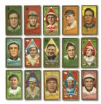 1911 T205 GOLD BORDER BASEBALL LOT OF 40 DIFFERENT INC. JENNINGS, MCGRAW, TINKER, BRESNAHAN, BENDER, CICOTTE, AND BARGER (PARTIAL "B")