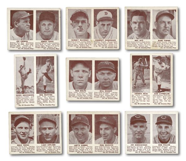 LOT OF (14) 1940 PLAY BALL AND 1941 DOUBLE PLAY CARDS INCL. MOSTLY HOFERS