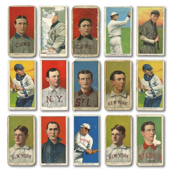 1909-11 T206 BASEBALL LOW GRADE LOT OF 400 (OVER 260 DIFFERENT) INC. 20 HALL OF FAMERS AND 45 SOUTHERN LEAGUES