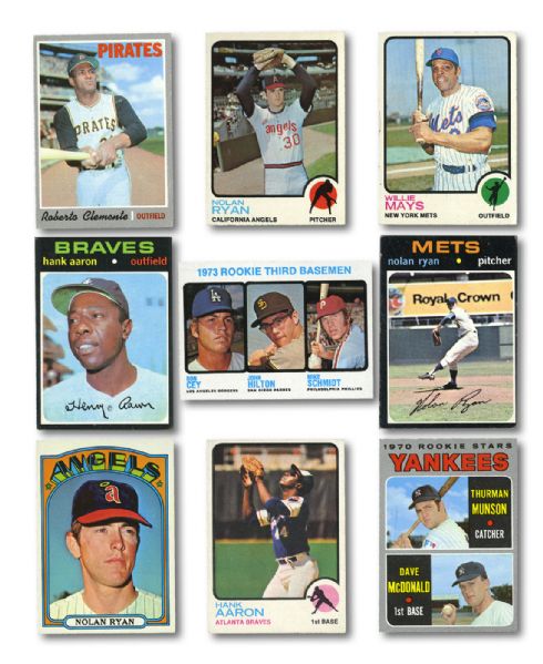MOSTLY 1970 THROUGH 1975 TOPPS BASEBALL LOT OF OVER 300 HALL OF FAMERS AND STARS PLUS MORE