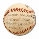 TONY GWYNNS INSIDE-THE-PARK GRAND SLAM BASEBALL HIT 6/26/1997 @ LA DODGERS OFF MARK GUTHRIE (GWYNN FAMILY LOA)