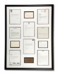 TONY GWYNNS FRAMED DISPLAY OF (11) PERSONAL LETTERS FROM FELLOW MEMBERS OF 3,000 HIT CLUB INCLUDING MUSIAL & ROSE (GWYNN FAMILY LOA)