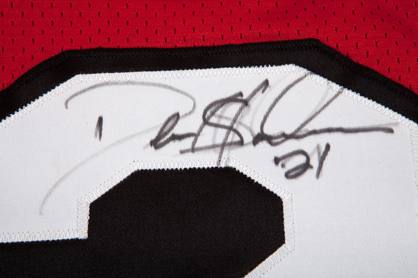 Deion Sanders Scarlet San Francisco 49ers Autographed Mitchell
