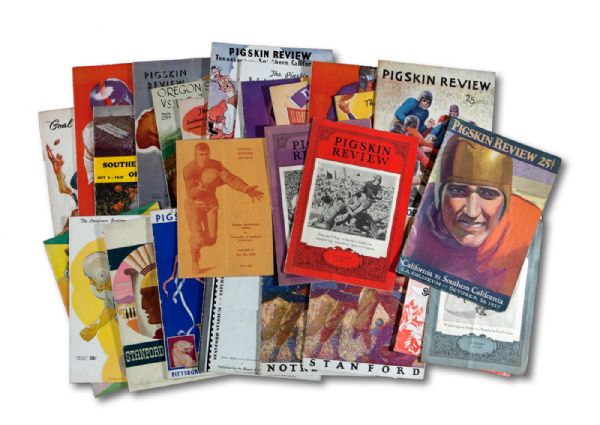 LOT OF (27) 1921-1957 USC FOOTBALL PROGRAMS WITH SEVERAL SCARCE 1920S EXAMPLES (NSM COLLECTION)