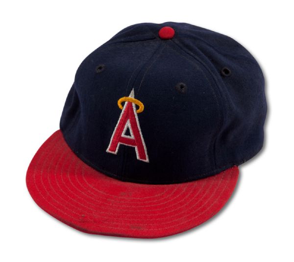 EARLY 1980S ROD CAREW CALIFORNIA ANGELS GAME WORN HAT