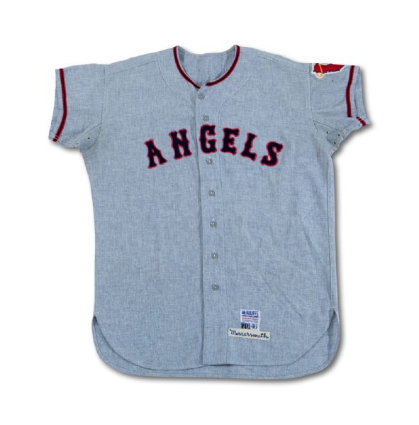 ANDY MESSERSMITH 1970 CALIFORNIA ANGELS GAME WORN ROAD FLANNEL JERSEY