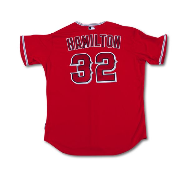 JOSH HAMILTON 2012 LOS ANGELES ANGELS OF ANAHEIM PRACTICE JERSEY WORN WHEN HE SIGNED HIS FREE AGENT CONTRACT WITH ANGELS FOR 2013