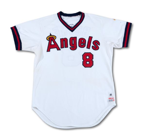 BOB BOONE 1983 CALIFORNIA ANGELS GAME WORN AND SIGNED HOME JERSEY