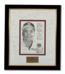 8/28/2001 ST. LOUIS CARDINALS TEAM SIGNED FRAMED LITHOGRAPH GIFTED TO TONY GWYNN DURING HIS FAREWELL TOUR (GWYNN FAMILY LOA)