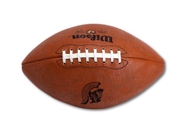 ONE-OF-A-KIND FOOTBALL AUTOGRAPHED BY (25) USC TROJAN ALL-TIME GREATS (NSM COLLECTION)