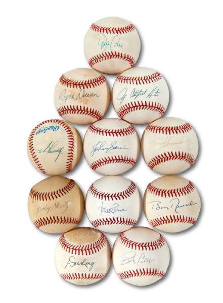 COLLECTION OF (11) NEW YORK YANKEES STARS SINGLE SIGNED BASEBALLS (NSM COLLECTION)