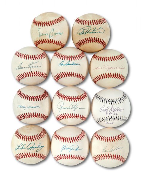 COLLECTION OF (22) HALL OF FAME SINGLE SIGNED BASEBALLS (NSM COLLECTION)