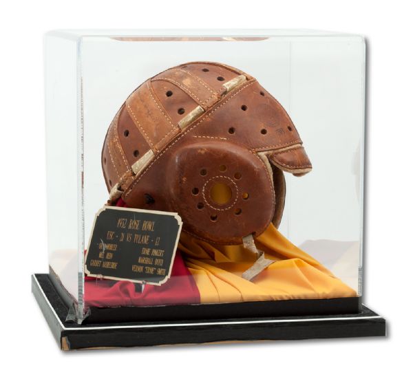 1932 USC TROJANS MULTI-SIGNED ROSE BOWL GAME WORN HELMET INCL. MOHLER, HEIN, ARBELBIDE, PINKERT, DUFFI AND SMITH (NSM COLLECTION)