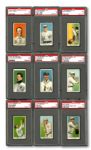 1909-11 T206 EX PSA 5 GRADED LOT OF 15 DIFFERENT