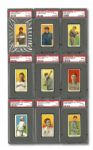 1909-11 T206 PSA GRADED LOT OF 17 DIFFERENT INC. MATHEWSON, BROWN, WHEAT, BENDER,  AND 2 SOUTHERN LEAGUES