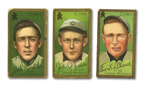 1911 T205 GOLD BORDER TINKER, EVERS, AND CHANCE