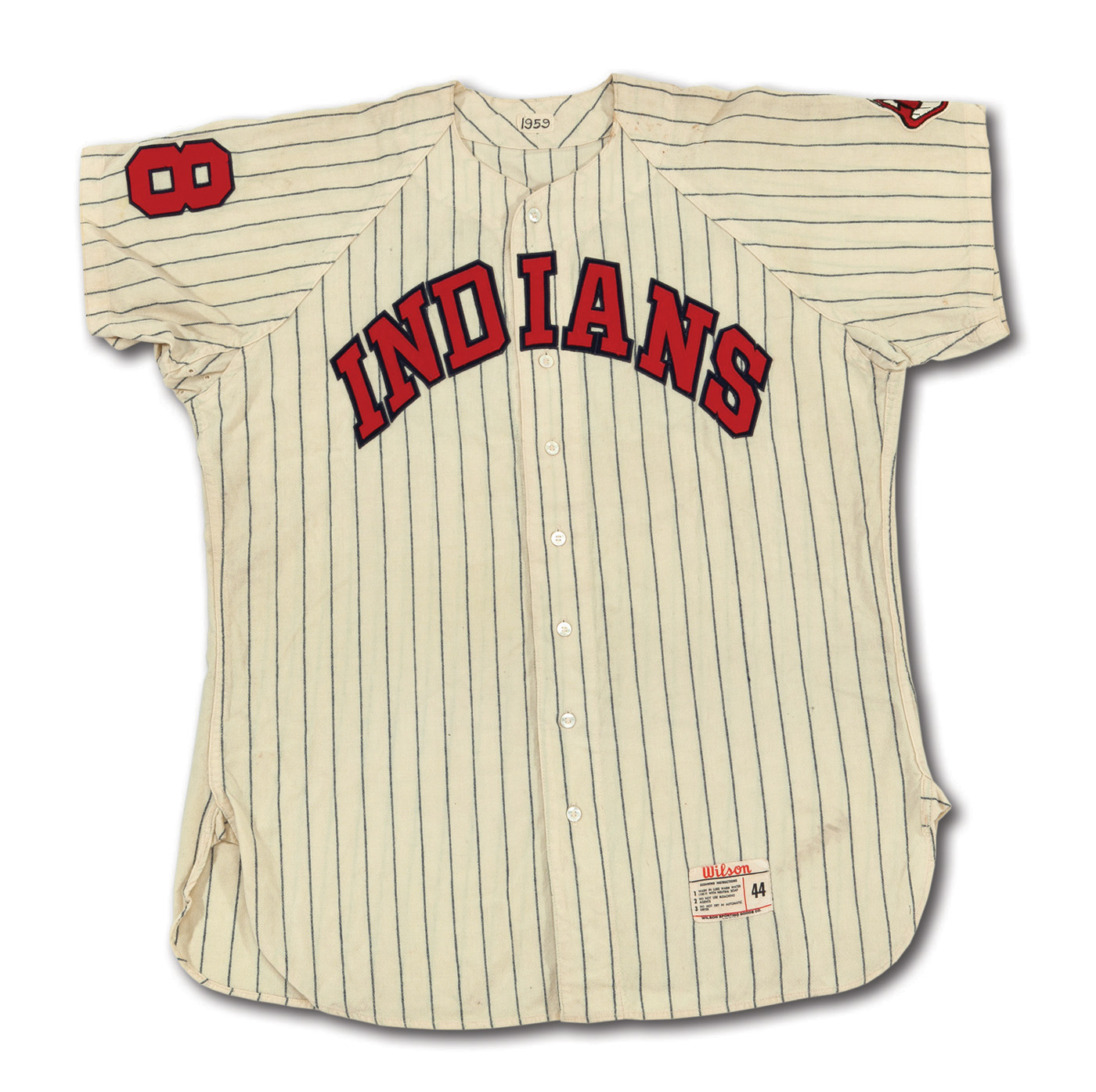 Lot Detail - 1959 BOB RIVERBOAT SMITH CLEVELAND INDIANS GAME WORN HOME  JERSEY