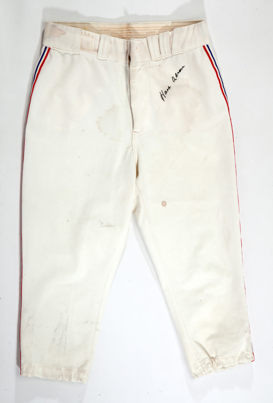Lot Detail - 1973 HANK AARON ATLANTA BRAVES GAME WORN HOME JERSEY AND  (1974) PANTS (MEARS A10, DELBERT MICKEL COLLECTION)