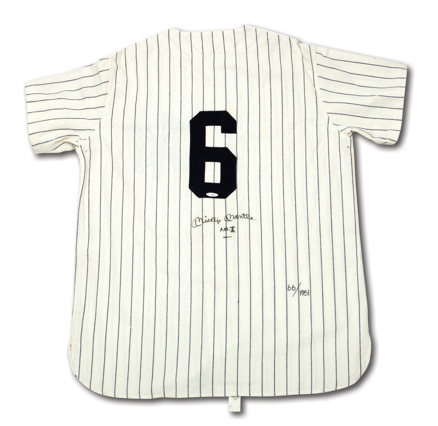 Lot Detail - MICKEY MANTLE UDA AUTOGRAPHED LIMITED EDITION (#66/1951)  ROOKIE #6 REPLICA JERSEY (UDA COA)