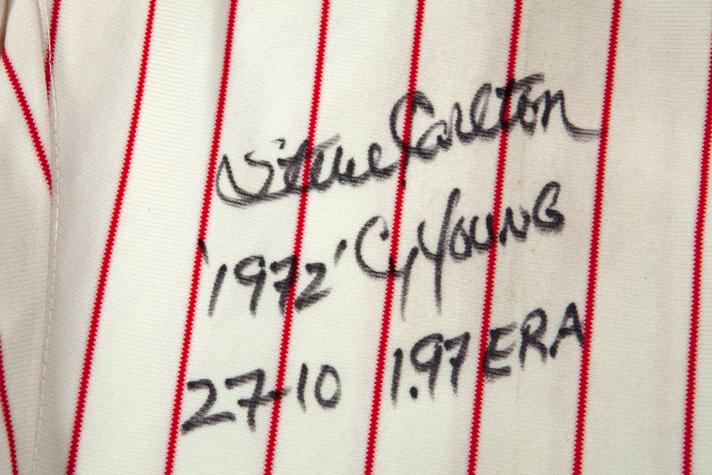 Steve Carlton Signed Jersey Baseball Autograph #32 Phillies Cy HOF 94 JSA  STATS