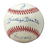 MICKEY MANTLE / WILLIE MAYS / DUKE SNIDER (NEW YORK OUTFIELD) AUTOGRAPHED BASEBALL