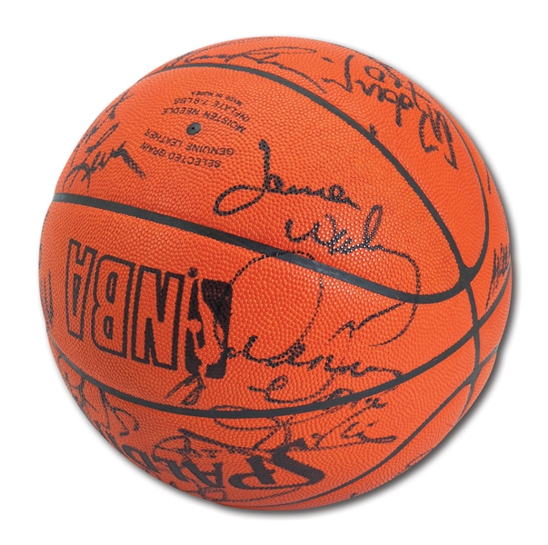CHUCK DALYS 1990 NBA ALL-STAR TEAM SIGNED BASKETBALL WITH 20 AUTOGRAPHS (DALY COLLECTION)