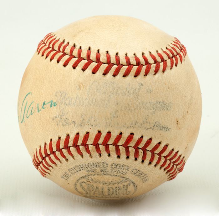 Lot Detail - BABE RUTH AND HANK AARON VINTAGE DUAL-SIGNED BASEBALL