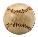 1934 NEW YORK YANKEES AND BOSTON BRAVES SIGNED BASEBALL WITH BABE RUTH & LOU GEHRIG