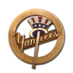 1950S NEW YORK YANKEES 10K GOLD TOP HAT PIN WITH ORIGINAL PRESENTATION BOX