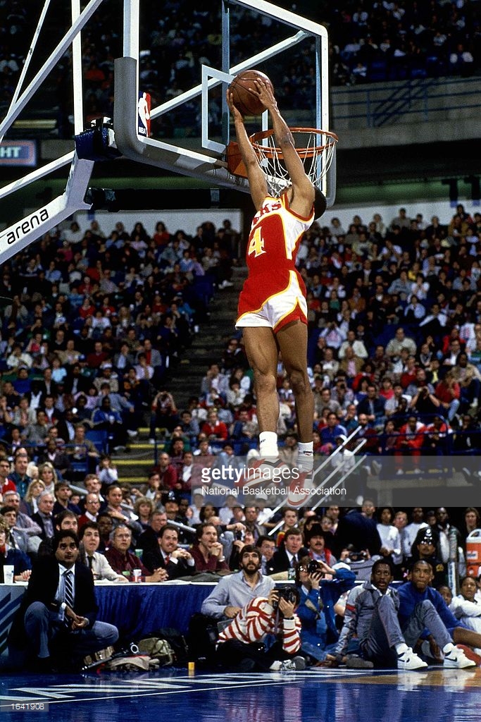 Spud Webb Signed Atlanta Hawks Jersey (PSA COA) 1986 Slam Dunk