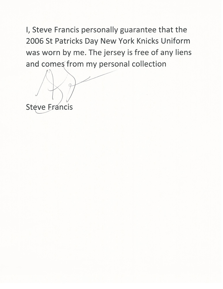 New York Knicks 2006-2013 St. Patrick's Day Jersey