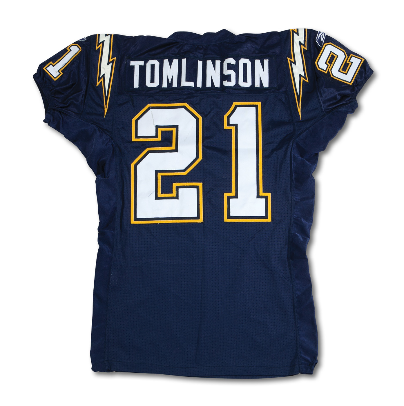 Lot Detail - 2003 LADAINIAN TOMLINSON SAN DIEGO CHARGERS GAME WORN HOME  JERSEY - GREAT USE WITH TEAM REPAIRS