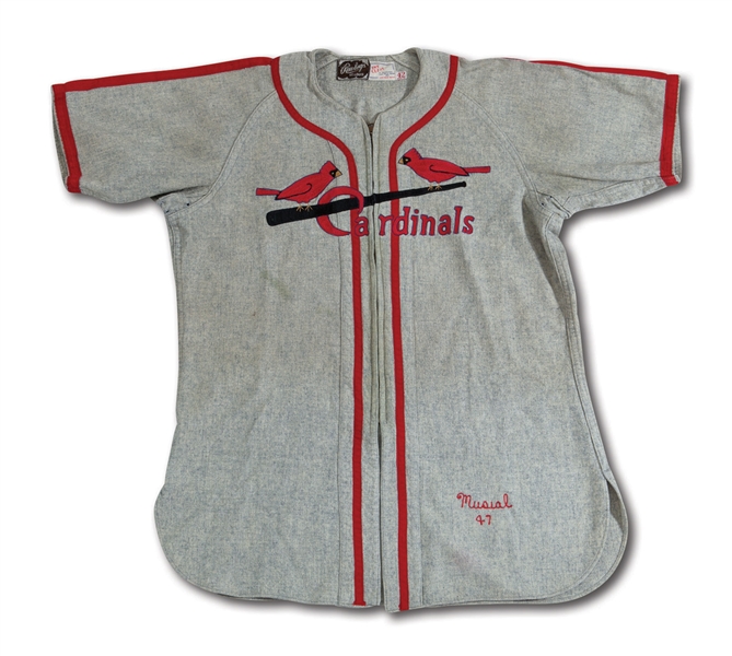 1947 STAN MUSIAL ST. LOUIS CARDINALS GAME WORN ROAD JERSEY