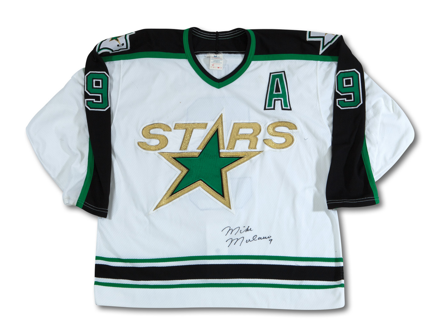 Lot Detail - 1993-94 MIKE MODANO AUTOGRAPHED DALLAS STARS GAME WORN JERSEY